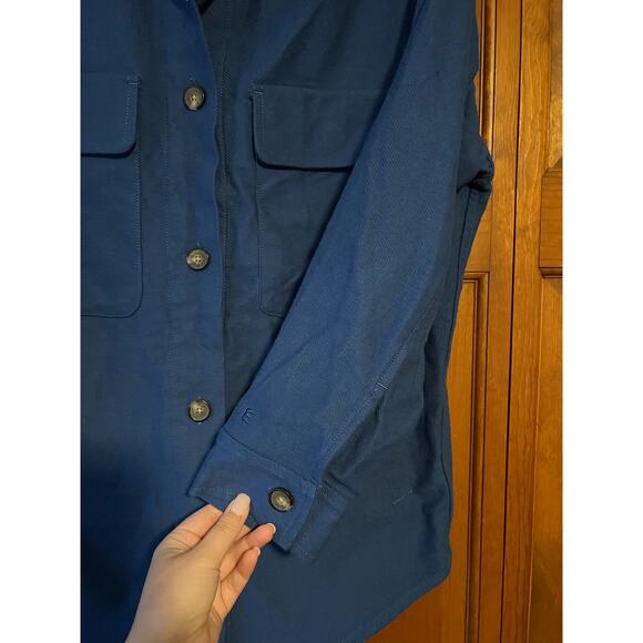 NWT Everlane Women's Oversized Shirt Jacket Shacket Long Sleeve Deep Blue Size M - Picture 6 of 10